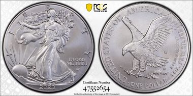 2023-W $1 Burnished Silver Eagle First Strike SP70