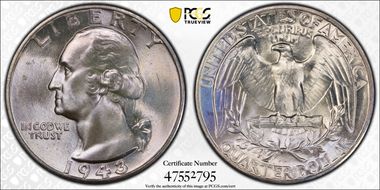 1943 25C MS66+