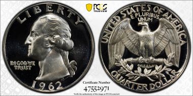 1962 25C PR68DCAM