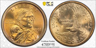 2005-P SAC$1 MS66