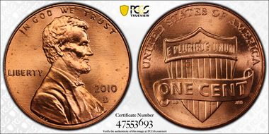 2010-D 1C Shield MS65RD