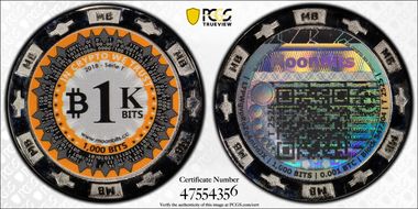 2018 .001 BTC MoonBits 1K Serie T MS68