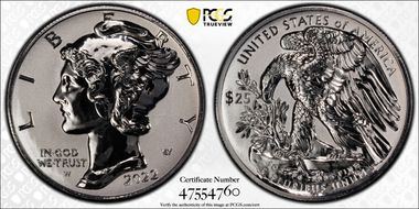 2022-W $25 Palladium, Reverse Proof PR69