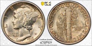 1916 10C Mercury AU58