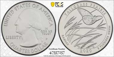 2020-P 25C Tallgrass Prairie NP 5 oz Silver SP69