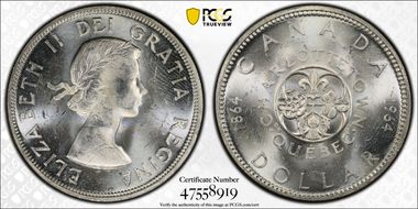 1964 S$1 Confederation MS64