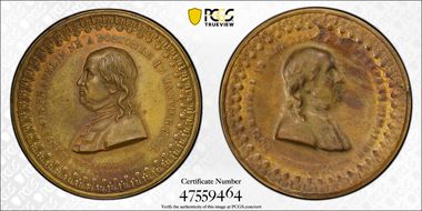 (c. 1810) Medal Benjamin Franklin Died Philadelphia Fuld FR.ME.NL.10 MS63