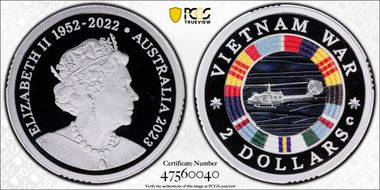 2023-C $2 Vietnam War Colorized  Ag PR69DCAM