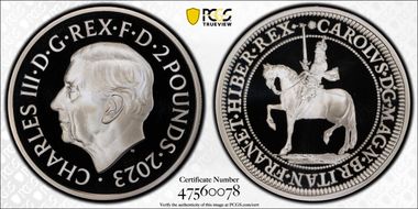 2023 £2 King Charles I Ag British Monarchs PR69DCAM