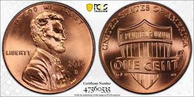 2016-D 1C Shield MS67RD