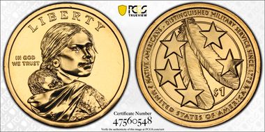 2021-D $1 Native American, Position A MS67