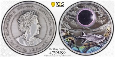 2023-P $2 Ningaloo Eclipse 2oz Ag Antique Finish SP69
