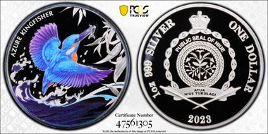 2023 $1 Azure Kingfisher PR70DCAM