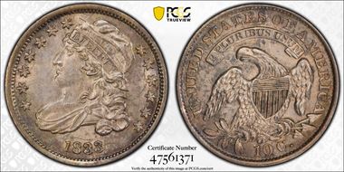 1833 10C Last 3 High MS63