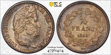 1845-W 1/4 Fr Gad-355 MS63