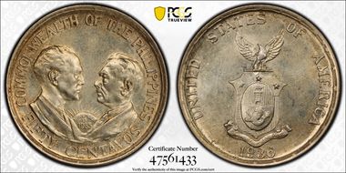 1936-M 50C Commonwealth KM-176 MS64