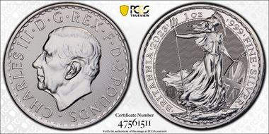 2023 £2 Britannia Charles III Effigy MS68