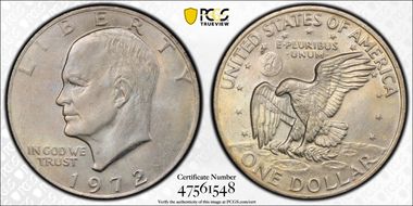 1972 $1 Type 2, FS-901 AU58