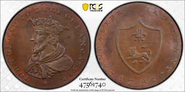 1792 Tk 1/2D DH-29 Lancashire, Lancaster MS64BN