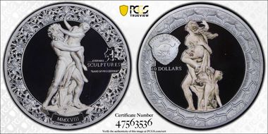 2018 $10 Rape of Proserpina Eternal Sculptures PR69DCAM