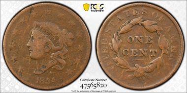 1834 1C Lg 8, Lg Stars, Med Lt N1BN