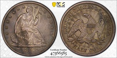 1853 50C Arrows & Rays XF40