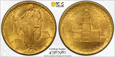 1926 $2.50 Sesquicentennial MS64