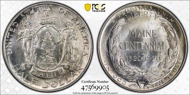 1920 50C Maine MS65