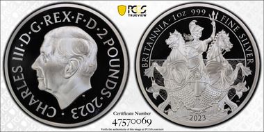 2023 £2 Britannia Charles III Effigy PR69DCAM