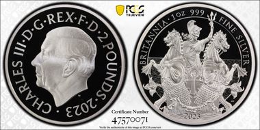2023 £2 Britannia Charles III Effigy PR70DCAM