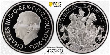 2023 £2 Britannia Charles III Effigy PR70DCAM