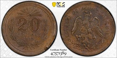 1915 20C KM-606, GB-23 RE Curved 2 MS62BN