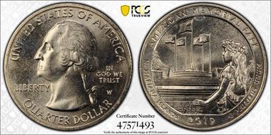2019-W 25C American Memorial NP MS65