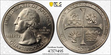 2019-W 25C San Antonio Missions NP MS65