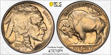 1930-S 5C 2 Feathers, FS-401 MS66