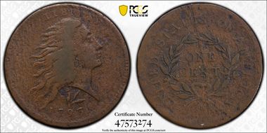 1793 1C Wreath, Lettered Edge N1BN