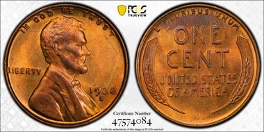 1938-S 1C MS65RB