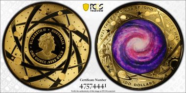 2021 $100 The Milky Way Colorized  Au PR70DCAM