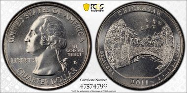 2011-D 25C Chickasaw NP MS66+