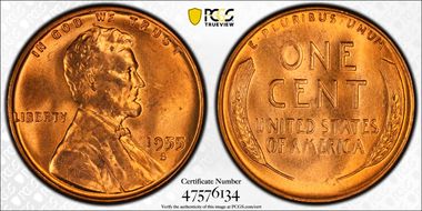 1955-S 1C MS65RD