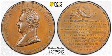 1832 Medal BHM-1577 Bronzed AE SP62