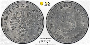 1942-F 5 Pfg J-370 AU55