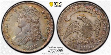 1832 50C Small Letters MS62