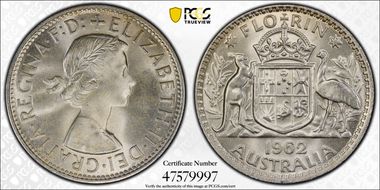 1962(m) Florin KM-60  Ag MS66