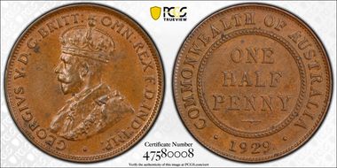 1929 1/2D KM-22 AU58BN