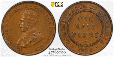 1931 1/2D KM-22 AU58BN