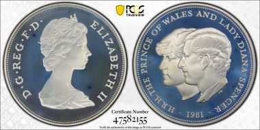 1981 25p S-LL4 Charles & Diana Ag PR68DCAM