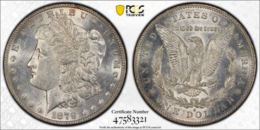 1879-S $1 Reverse of 1878 AU58