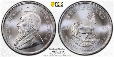 2022 1 Rand Krugerrand Silver First Strike MS69