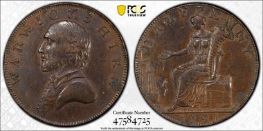 1791 Tk 1/2D DH-48 Warwickshire, County AU58BN